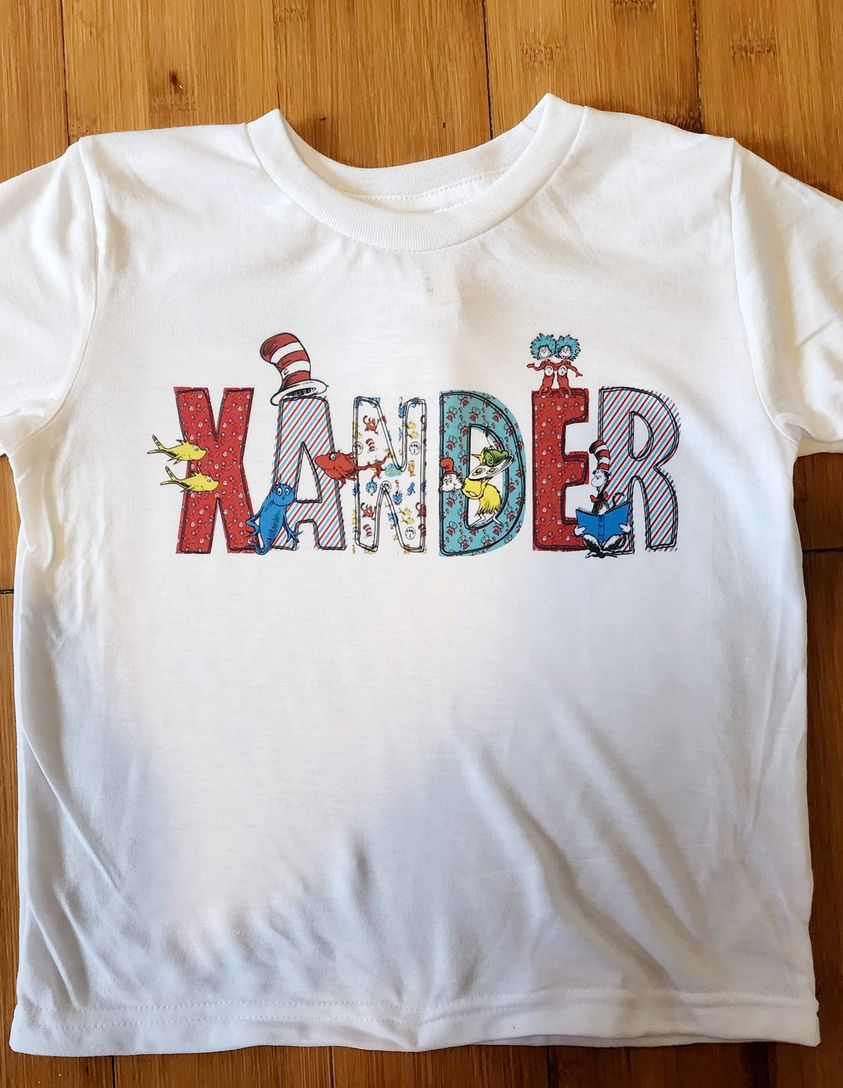 Dr. Seuss Themed Name Kids T-Shirt