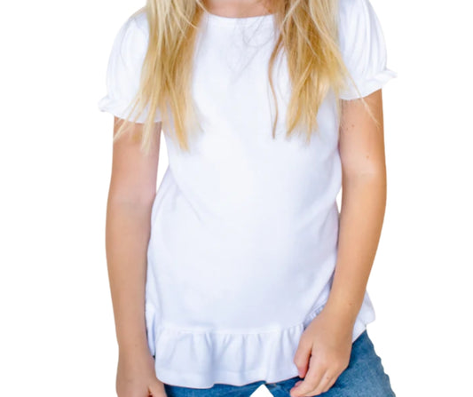 Girls Ruffled Sublimation Shirt